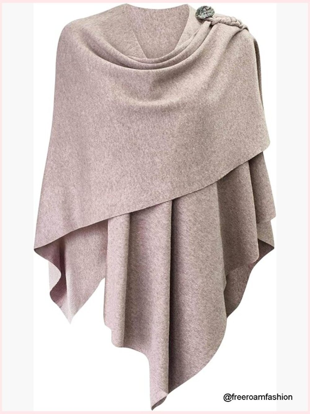 Cross Front Poncho Sweater Wrap Topper Knitted Elegant Shawls Cape Fall Winter